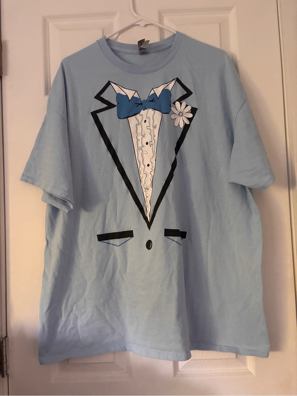 Gildan Light Blue Tuxedo Graphic Short Sleeve Tee
